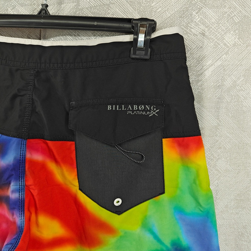 Billabong Board Shorts Mens 34 Rainbow Tie Dye Platinum X PX2 Stretch H2 Repel - Picture 8 of 12